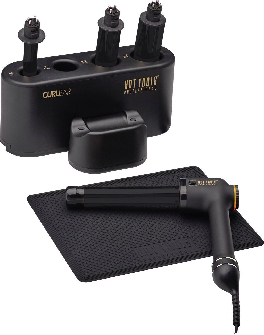Hot Tools Black Gold Curl Bar 4 Barrel Set